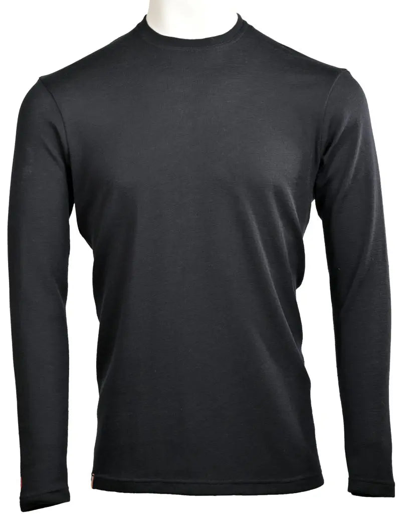 A Moggans 100% Merino Long Sleeve Baselayer – Midweight, thermoregulating and sustainable, is shown on a headless mannequin against a white background.