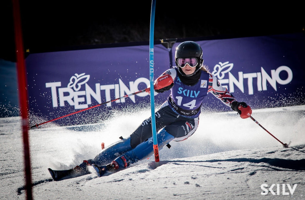 Tia Freshwater skiing in Moggans merino ski socks