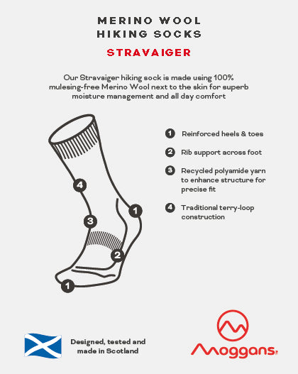 Stravaiger Merino Hiking Socks - Made in Scotland