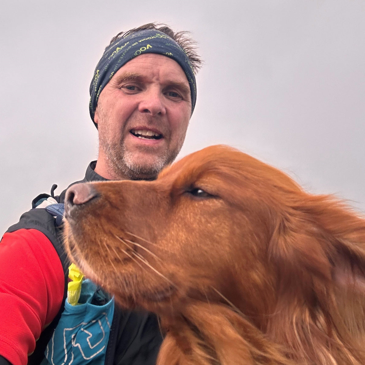 Moggans Founder testing Moggans merino socks tested on wet Scottish trails
