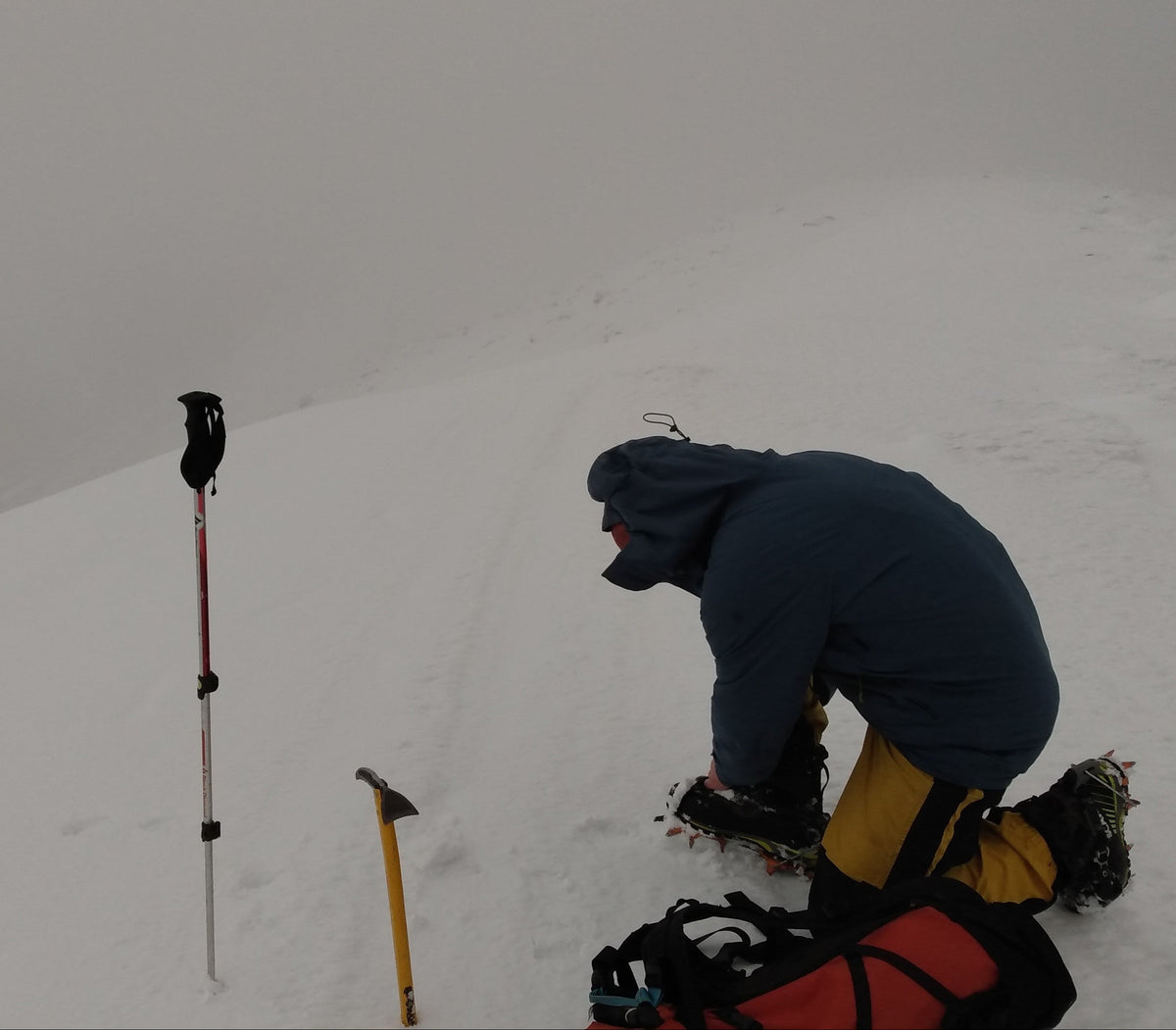 Moggans merino socks tested in Snow on Ben Starav in Scotland