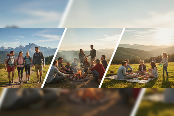 a banner image 400px high representing community in the outdoors