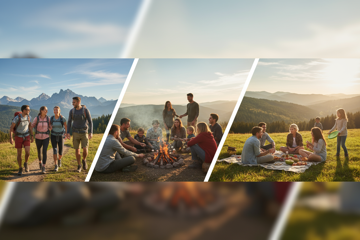 a banner image 400px high representing community in the outdoors