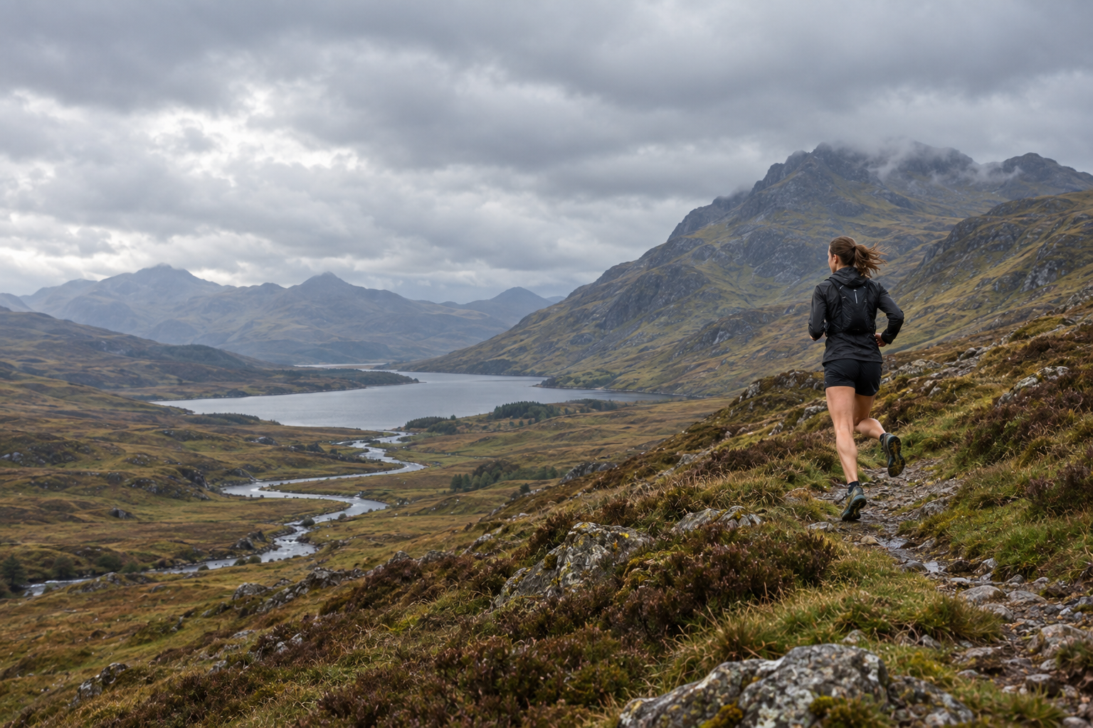 Scottish glen trail-running scene