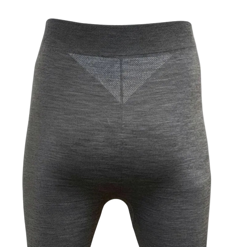 Close-up back view of Women's Moggans Schiehallion 3/4 Merino Wool Leggings showing seamless waistband and premium Merino wool construction for skiing and hiking.
