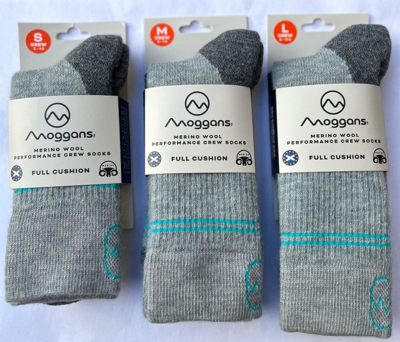 NEW Full Cushion Merino Crew Socks - Grey / Teal